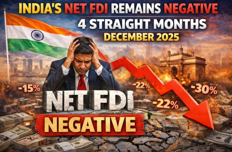 India’s Net FDI Remains in Negative Territory for Fourth Straight Month in December 2025