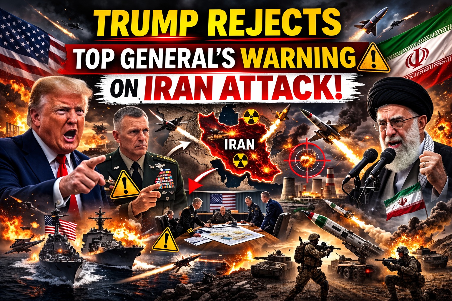 Trump Denies Top General Warned Against Iran Strike Amid Rising US–Tehran Tensions