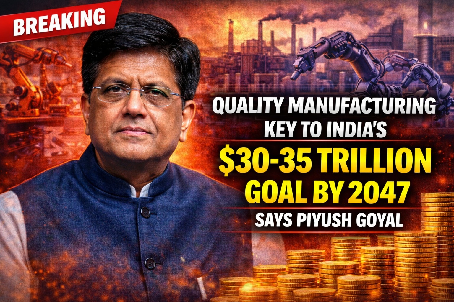 Quality Manufacturing Key to India’s $30–35 Trillion Goal by 2047, Says Piyush Goyal