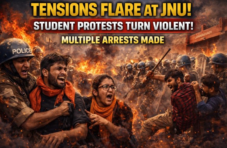 Tensions Flare at JNU as Student Protests Turn Violent, Multiple Arrests Made
