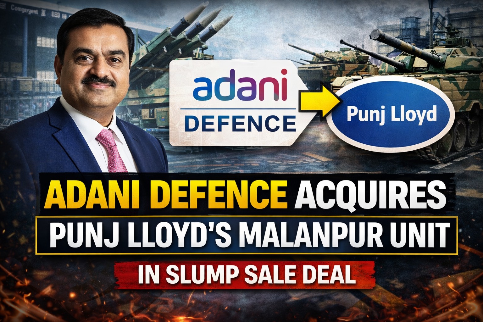 Adani Defence Acquires Punj Lloyd’s Malanpur Unit in Slump Sale Deal