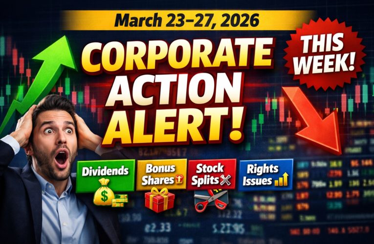 Corporate Action Calendar This Week (March 23–27, 2026): Dividends, Bonus Shares, Stock Splits & Rights Issues to Watch