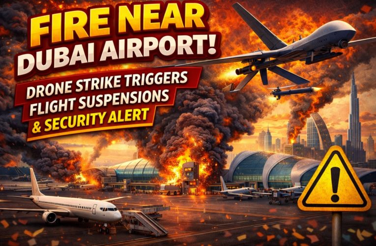 Fire Near Dubai Airport After Drone Strike Triggers Flight Suspensions and Security Alert