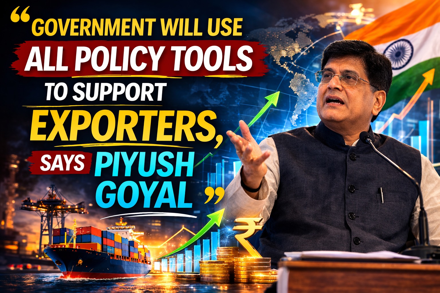 Government Will Use All Policy Tools to Support Exporters, Says Piyush Goyal