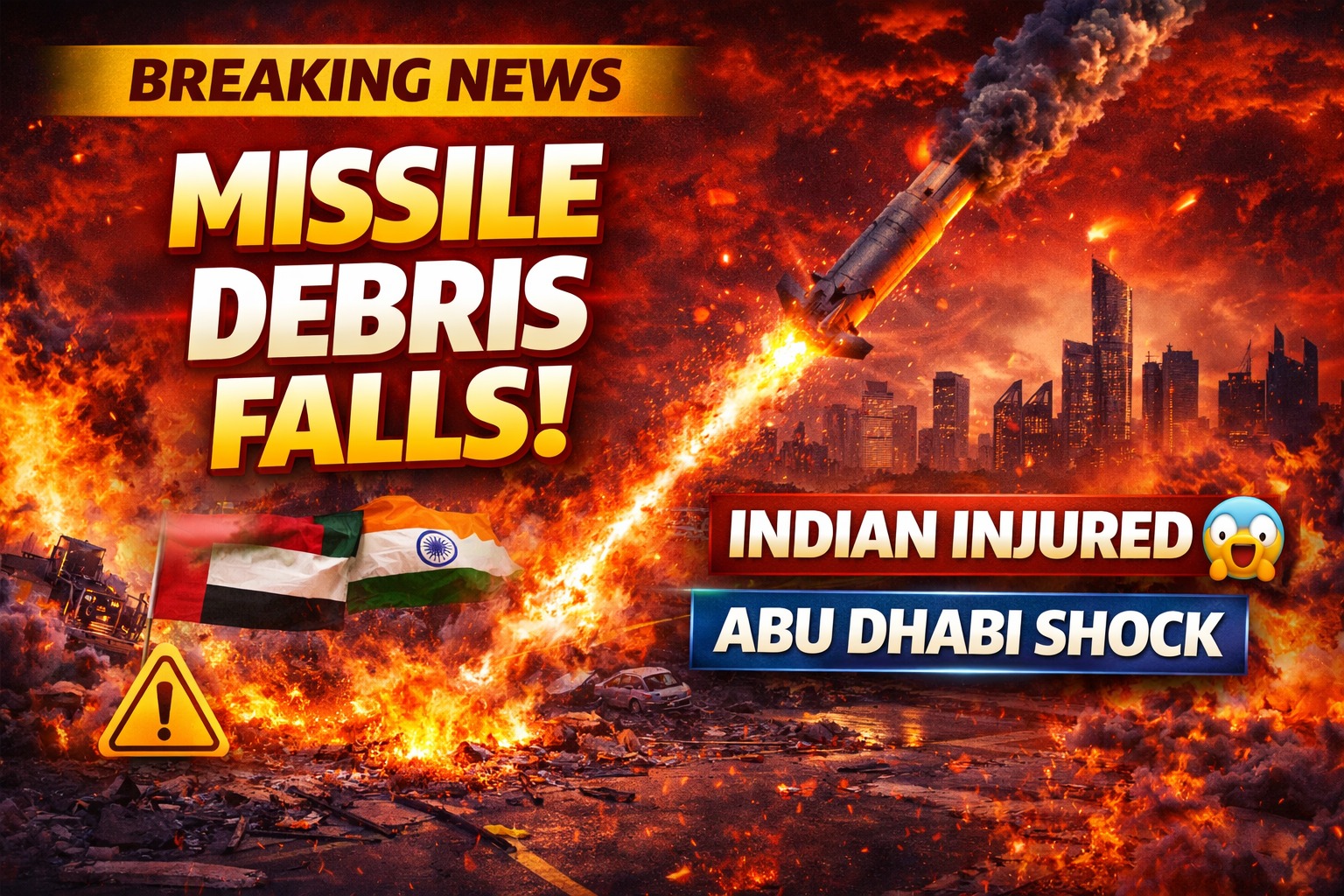Indian Injured in Abu Dhabi After Missile Debris Falls in Al Shawamekh Amid Rising Iran Conflict