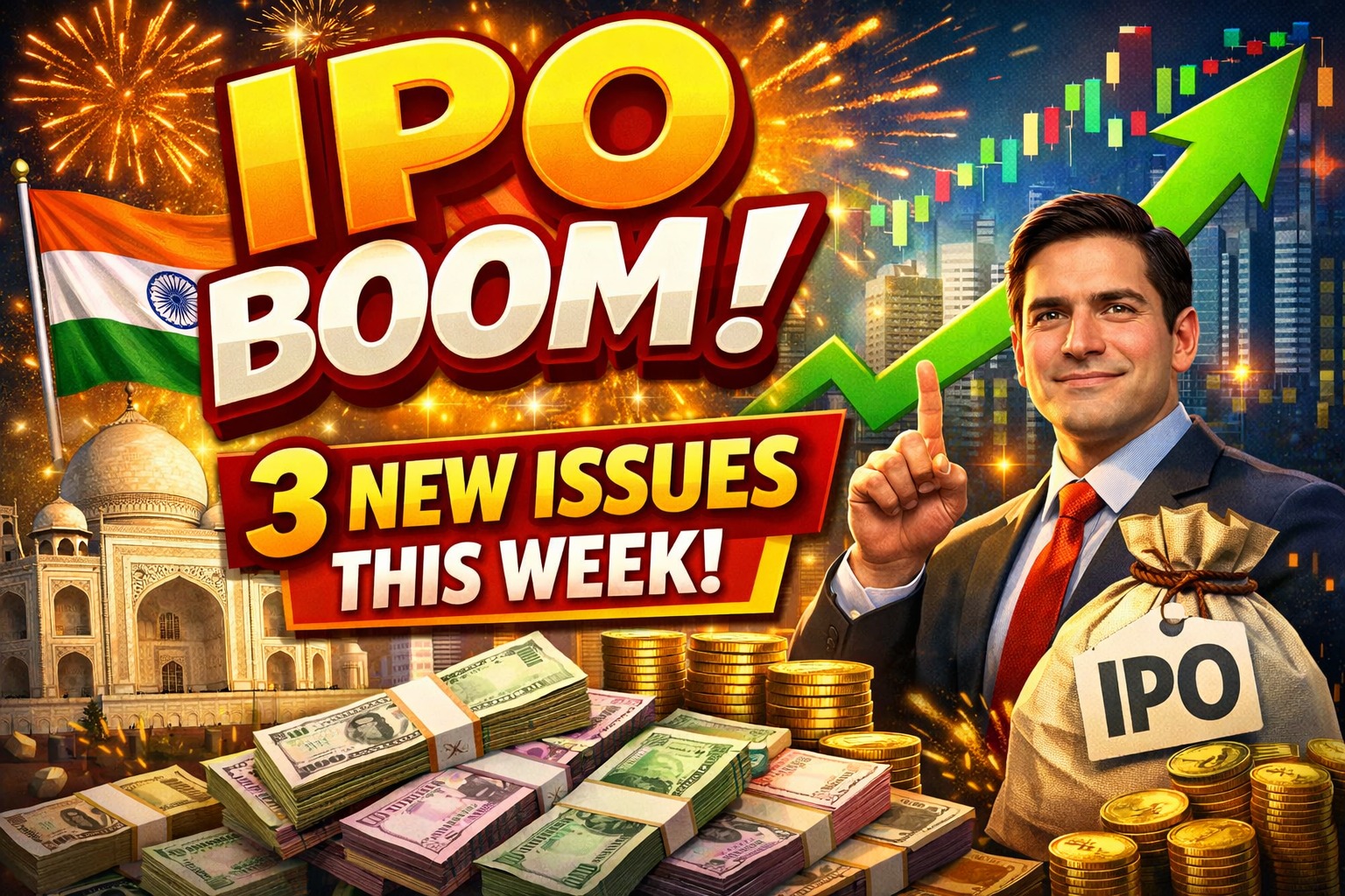 India’s IPO Market Sees Three New Public Issues Opening This Week