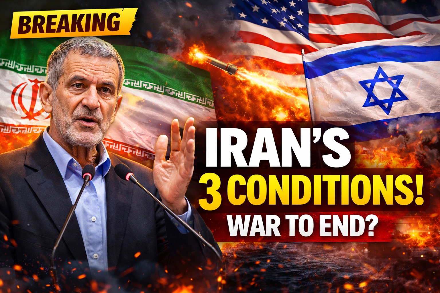 Iran Sets 3 Conditions to End War With US and Israel, Says President Masoud Pezeshkian