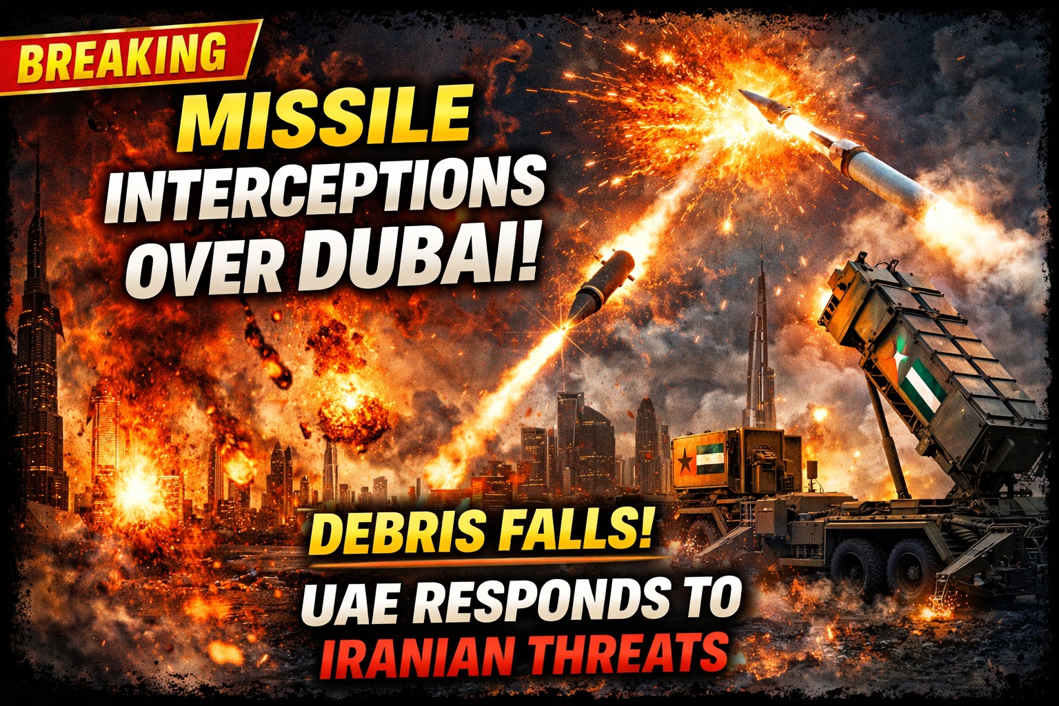 Missile Interceptions Over Dubai: Debris Falls as UAE Air Defences Respond to Iranian Threats