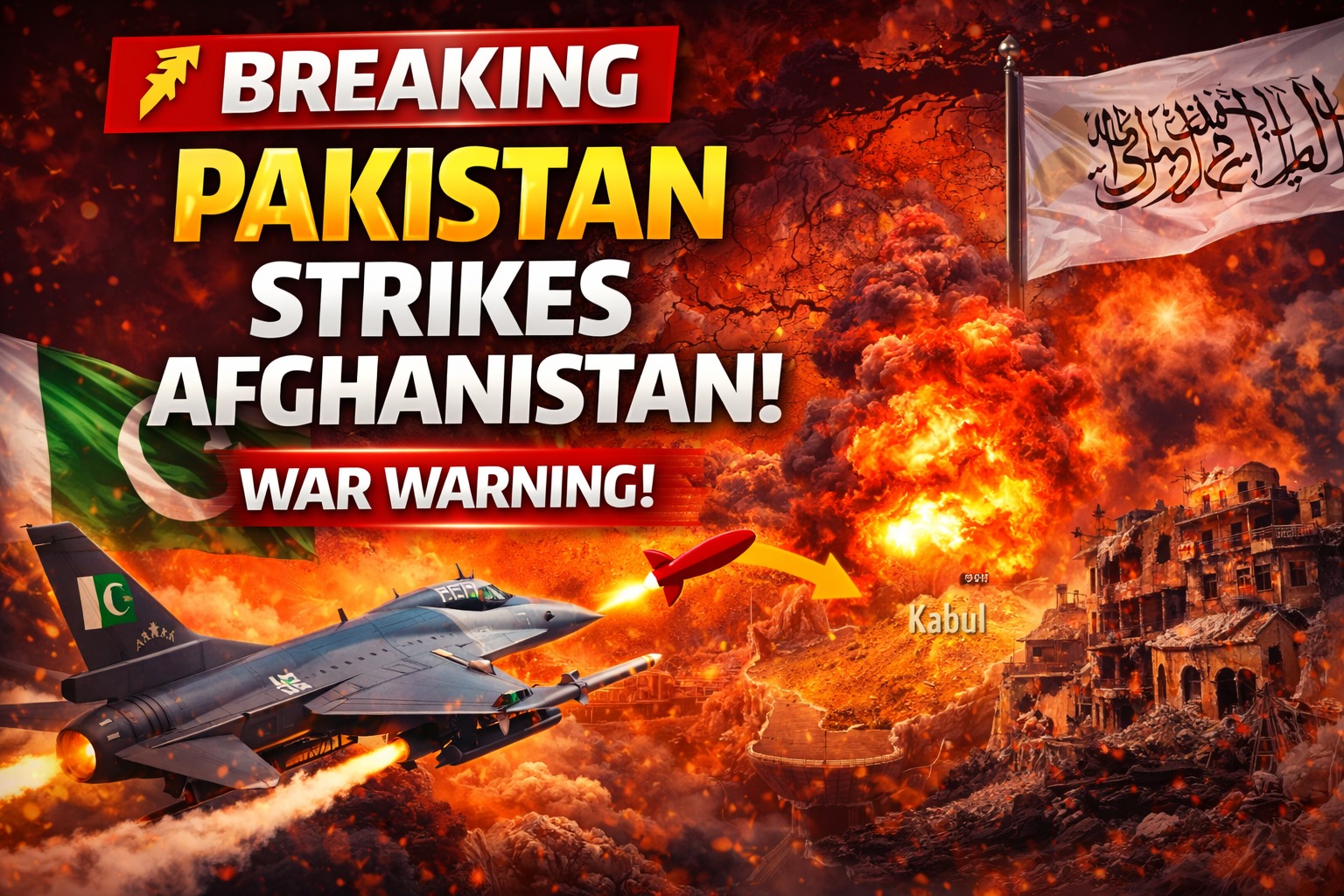 Pakistan Launches Fresh Airstrikes in Afghanistan as Tensions Escalate Toward Possible Open War