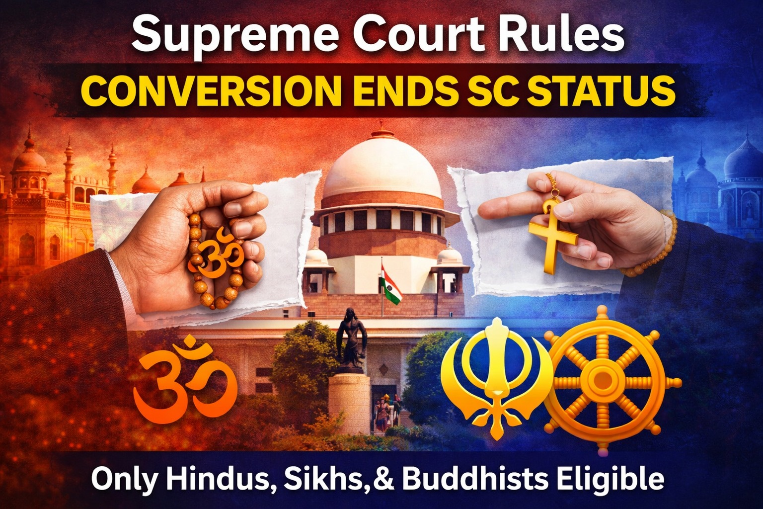Supreme Court Rules Conversion Ends SC Status, Limits Eligibility to Hindus, Sikhs, and Buddhists
