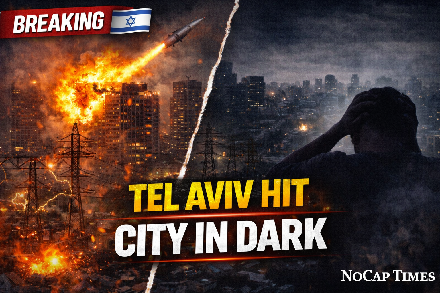 Tel Aviv Bombed Iran Missile Strike Hits Power Supply, Flattens Building in Major Escalation